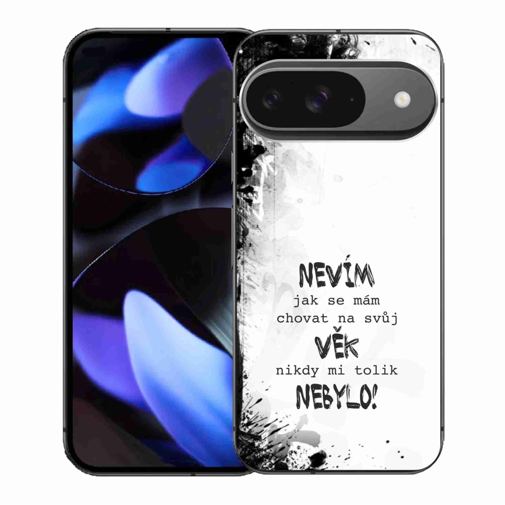Gélový kryt mmCase na Google Pixel 9/9 Pro - vtipný text 14 biele pozadie