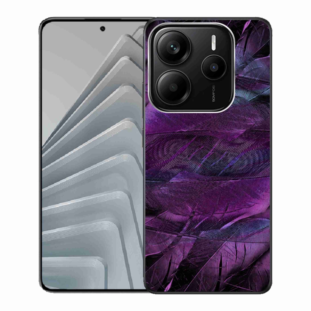 Gélový kryt mmCase na Xiaomi Redmi Note 14 5G - fialová pírka