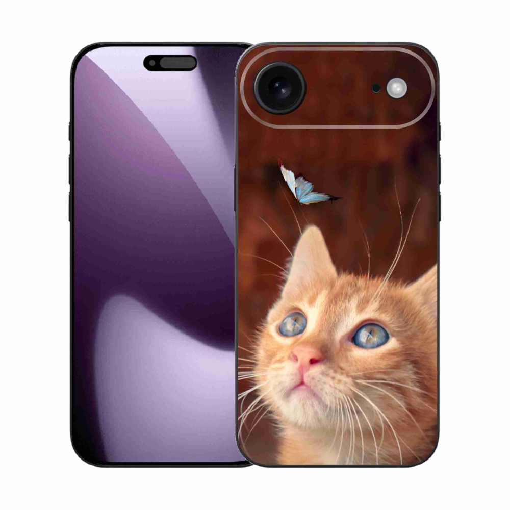 Gélový kryt mmCase na iPhone 17 Air - motýľ a mačiatko