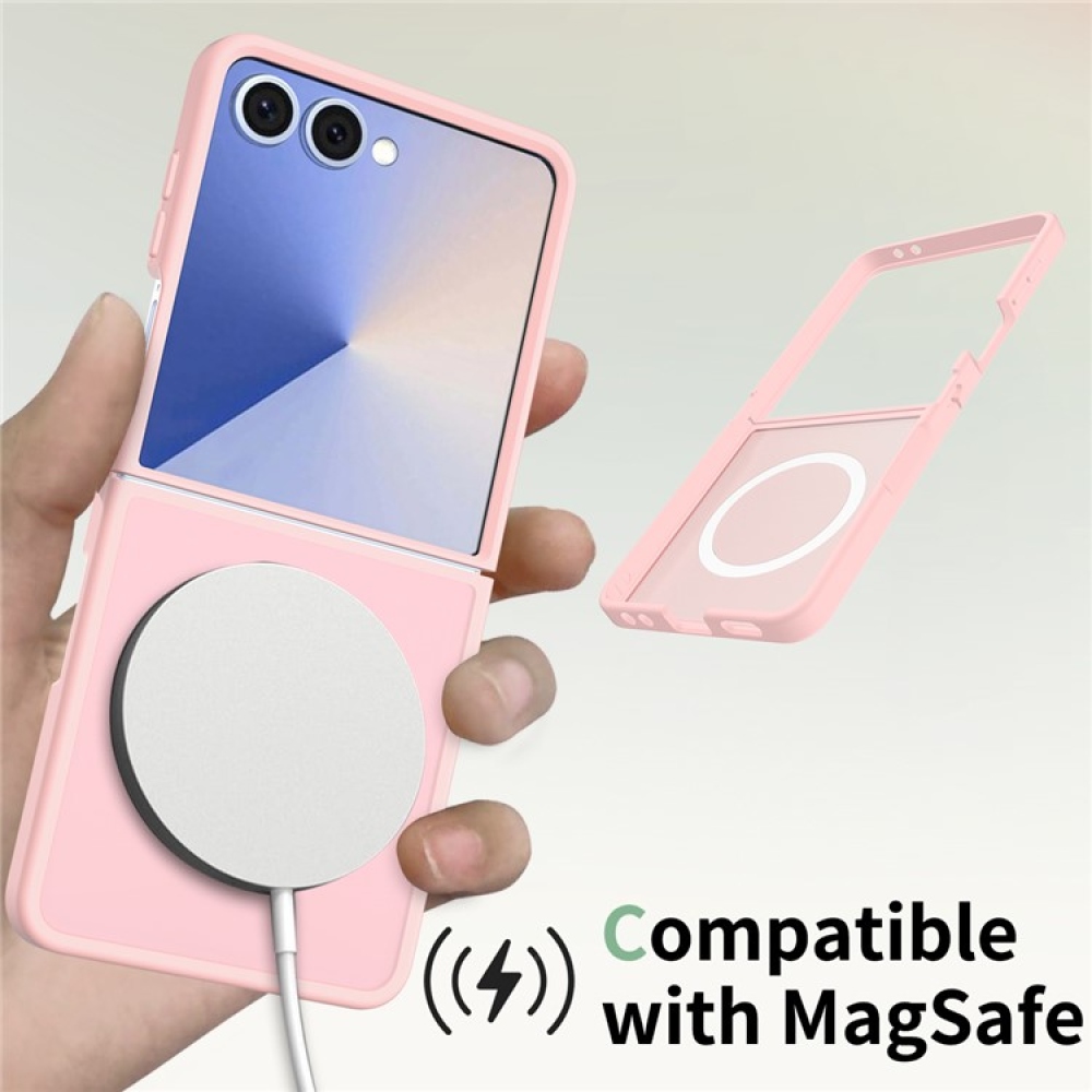 Skin gélový obal s pevným chrbtom a podporou MagSafe na Samsung Galaxy Z Flip7 5G - ružový