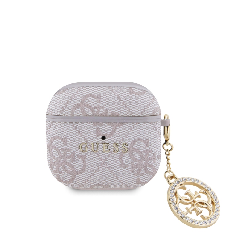 Guess 4G Script PC/PU Charm Puzdro pre AirPods 4 Pink