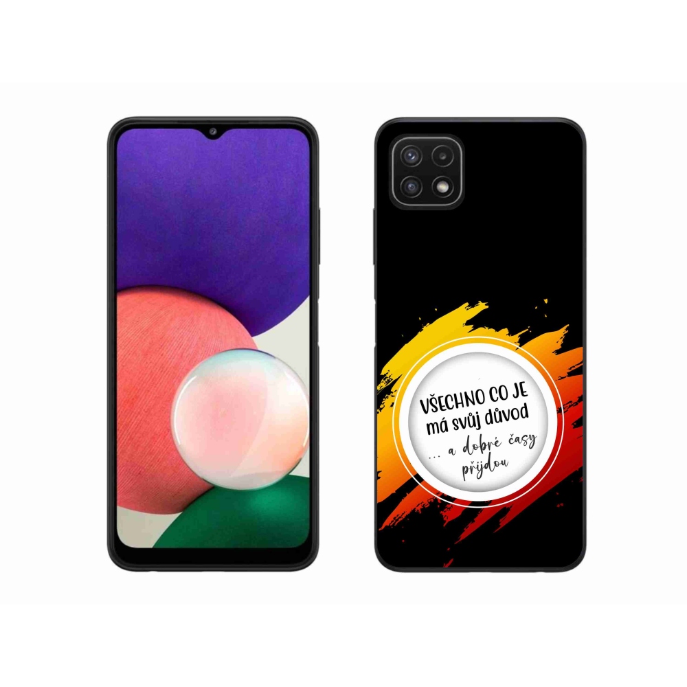 Gélový kryt mmCase na Samsung Galaxy A22 5G - citát 3 čierne pozadie