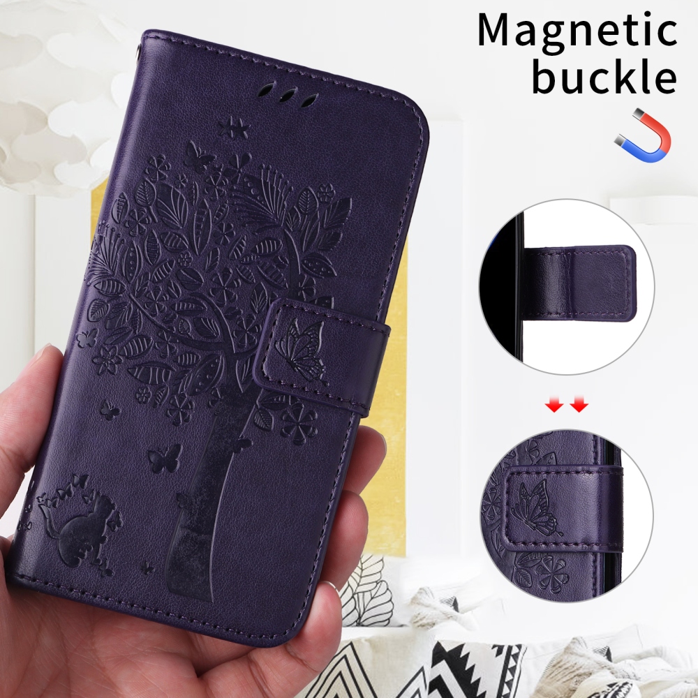 Trees knižkové púzdro na Xiaomi Redmi 15C 4G/5G (173mm) - tmavofialové