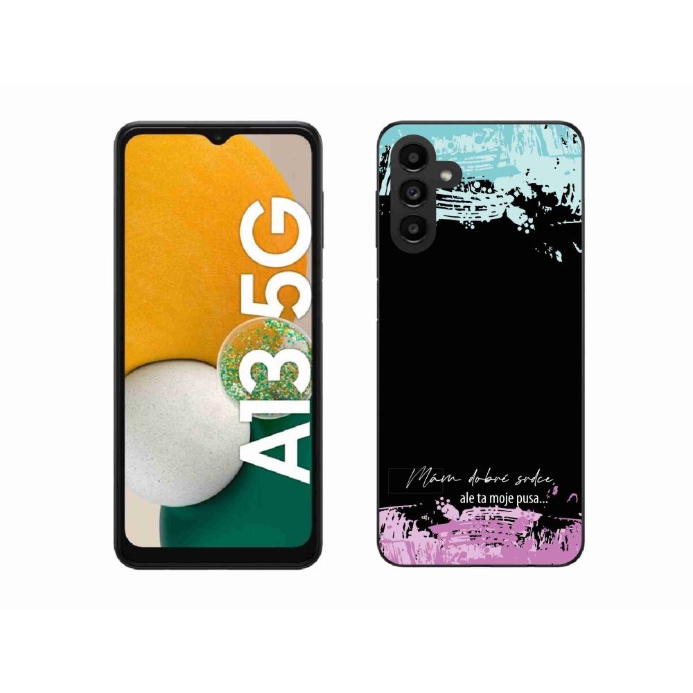 Gélový kryt mmCase na Samsung Galaxy A13 5G - vtipný text 3 čierne pozadie