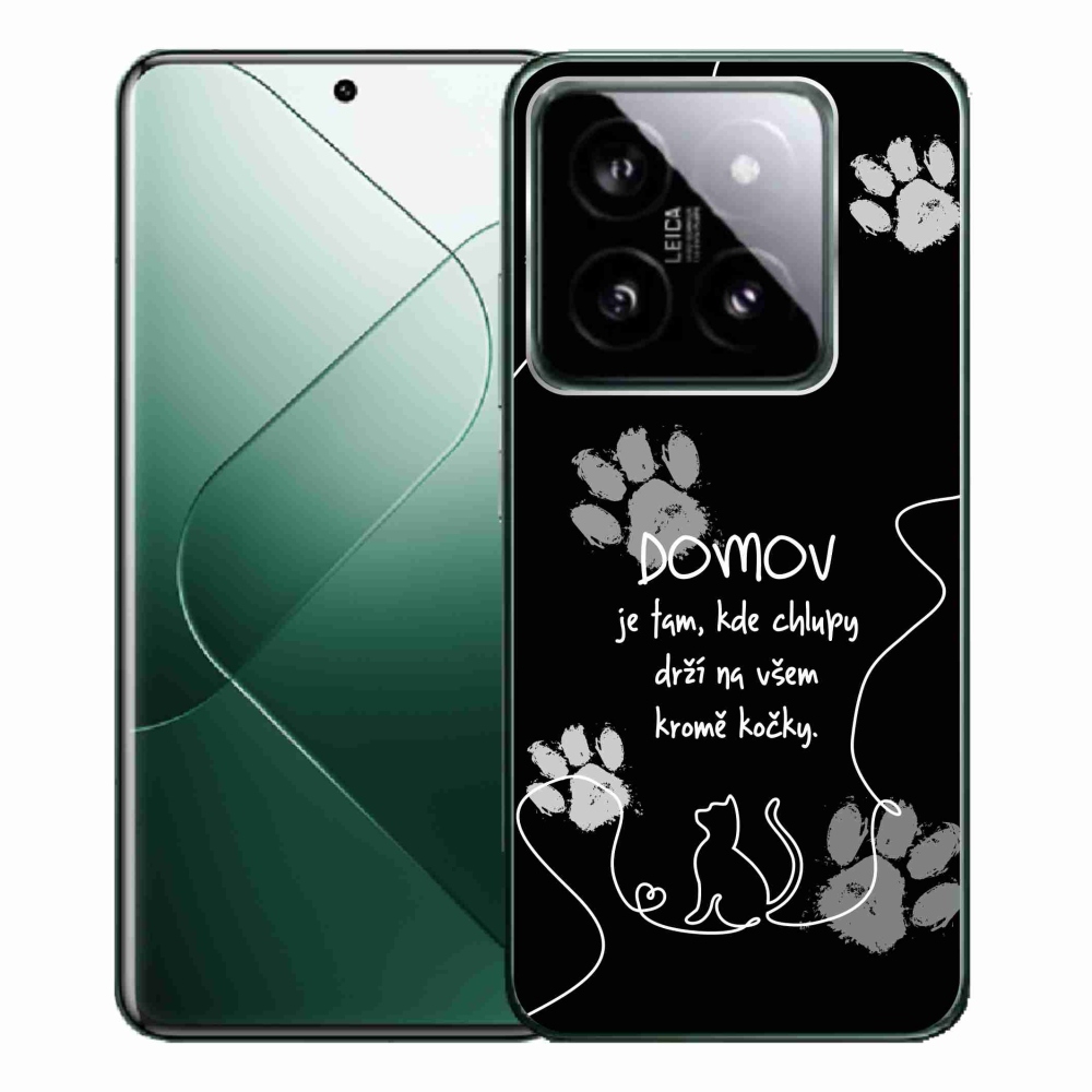 Gélový kryt mmCase na Xiaomi 14 Pro - mačacie motív čierne pozadie