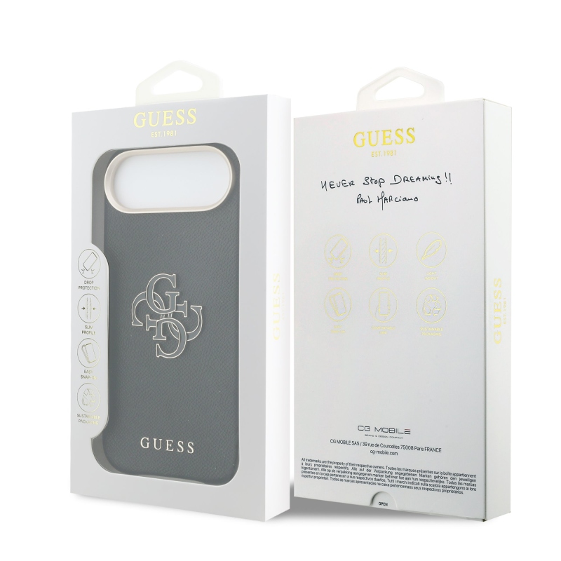 Zadný kryt s logom Guess PU Resin pre iPhone Air Black