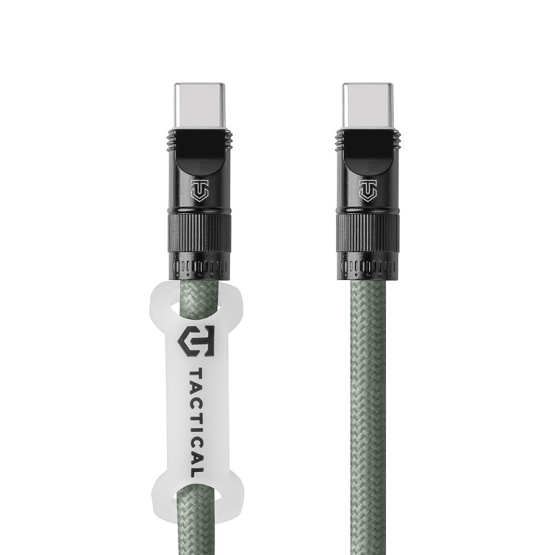 Taktický drôtový had USB-C 1,2 m zelený