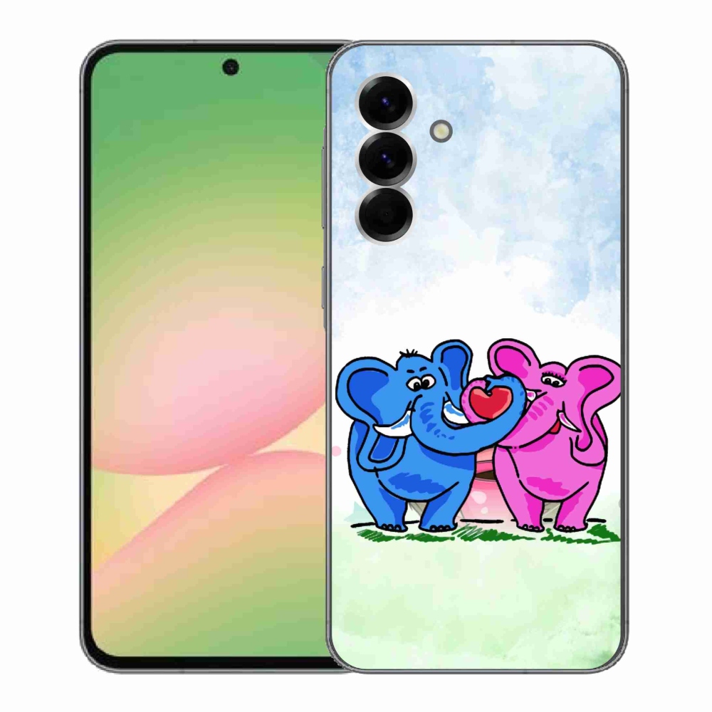 Gélový kryt mmCase na Samsung Galaxy A56 5G - zamilovaní slony