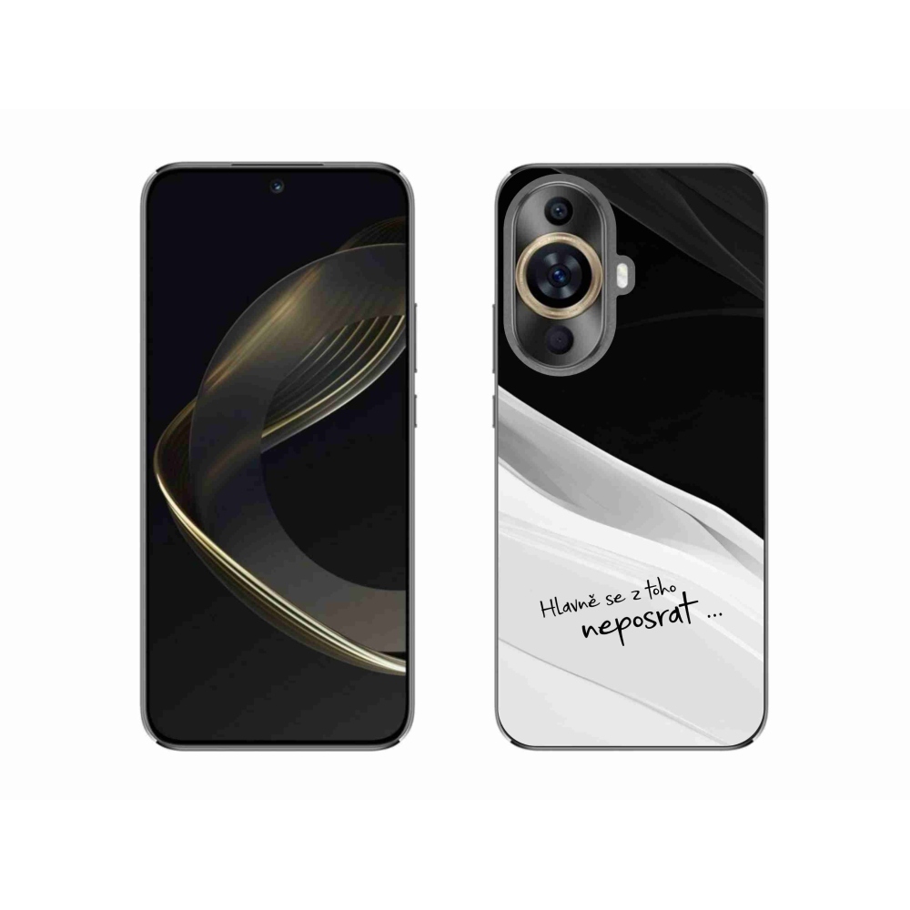 Gélový kryt mmCase na Huawei Nova 11 - vtipný text 13 bieločierne pozadie