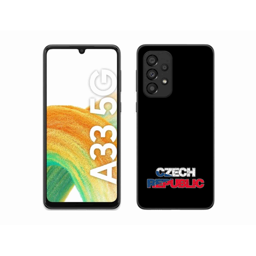 Gélový kryt mmCase na Samsung Galaxy A33 5G - Czech Republic čierne pozadie