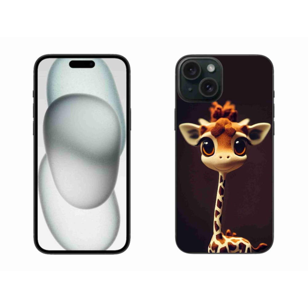 Gélový kryt mmCase na iPhone 15 Plus - malá žirafa