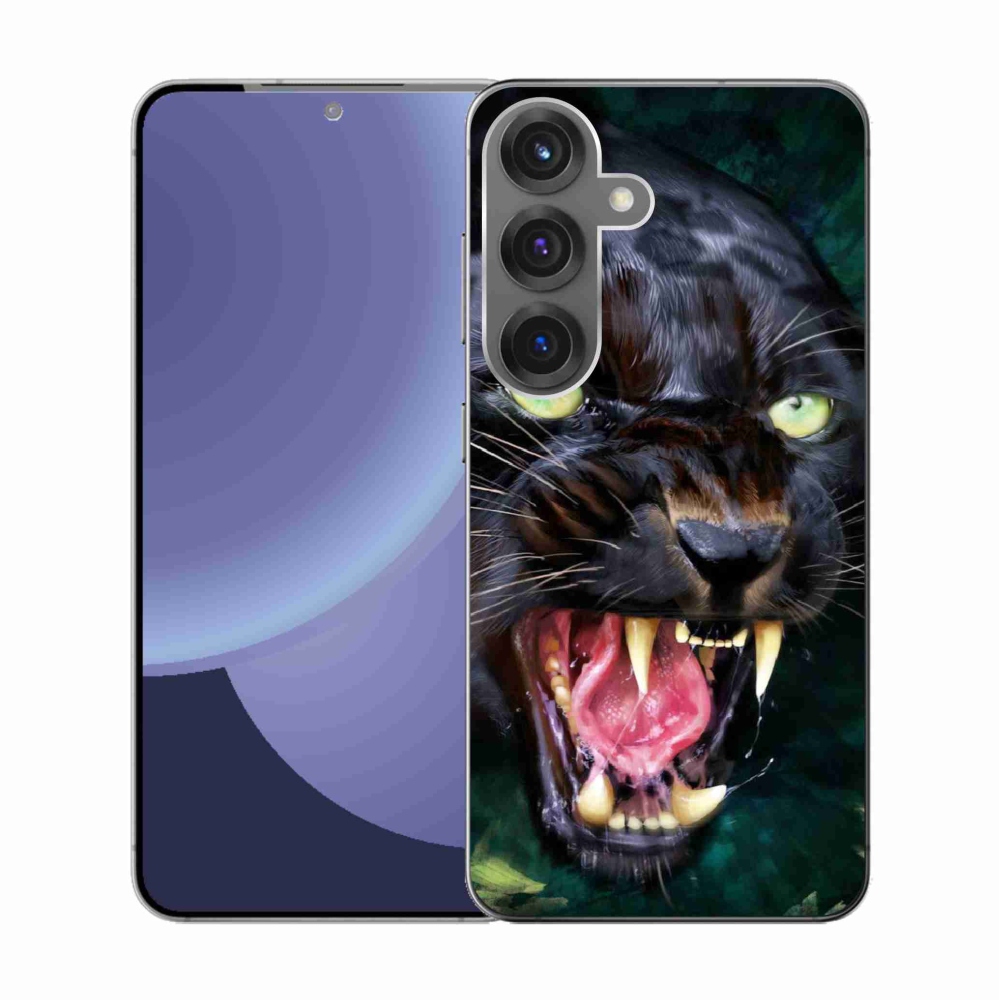 Gélový kryt mmCase na Samsung Galaxy S25 - rozzúrený čierny panter