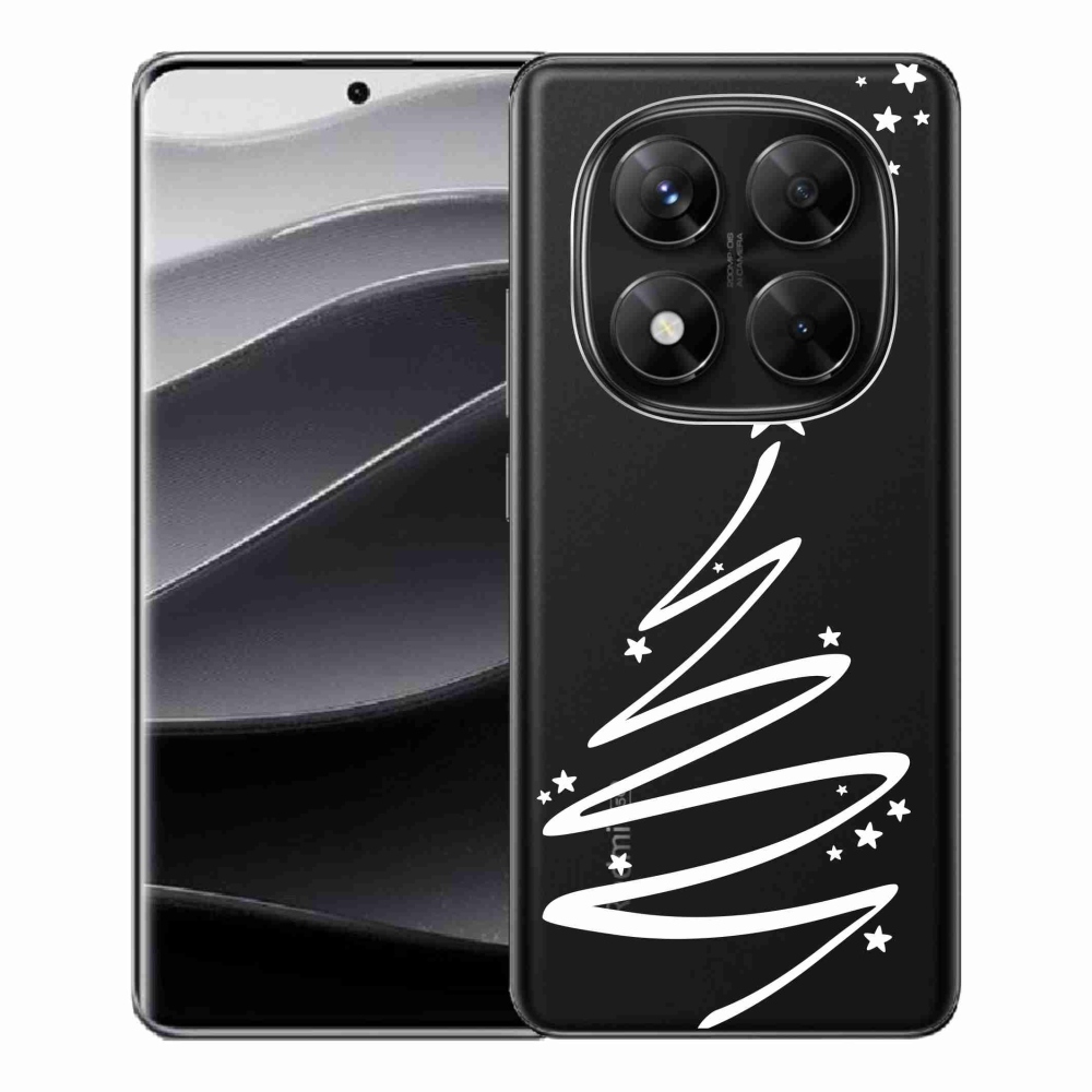 Gélový kryt mmCase na Xiaomi Redmi Note 14 Pro 5G/Poco X7 5G - biely stromček na priesvitnom pozadí