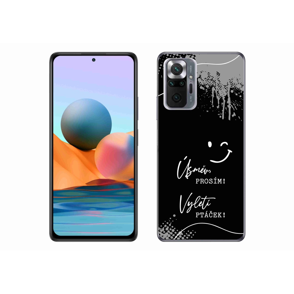 Gélový kryt mmCase na Xiaomi Redmi Note 10 Pro - vtipný text 4 čierne pozadie