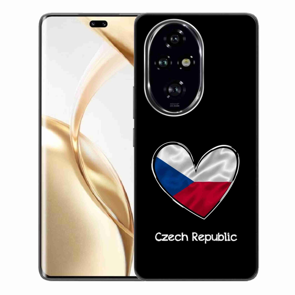 Gélový kryt mmCase na Honor 200 Pro 5G - vlajka srdca čierne pozadie