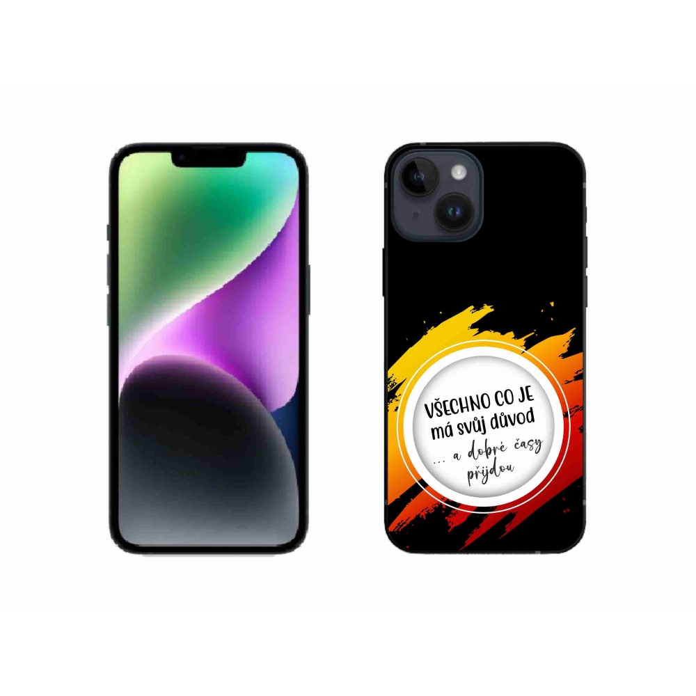 Gélový kryt mmCase na iPhone 14 - citát 3 čierne pozadie