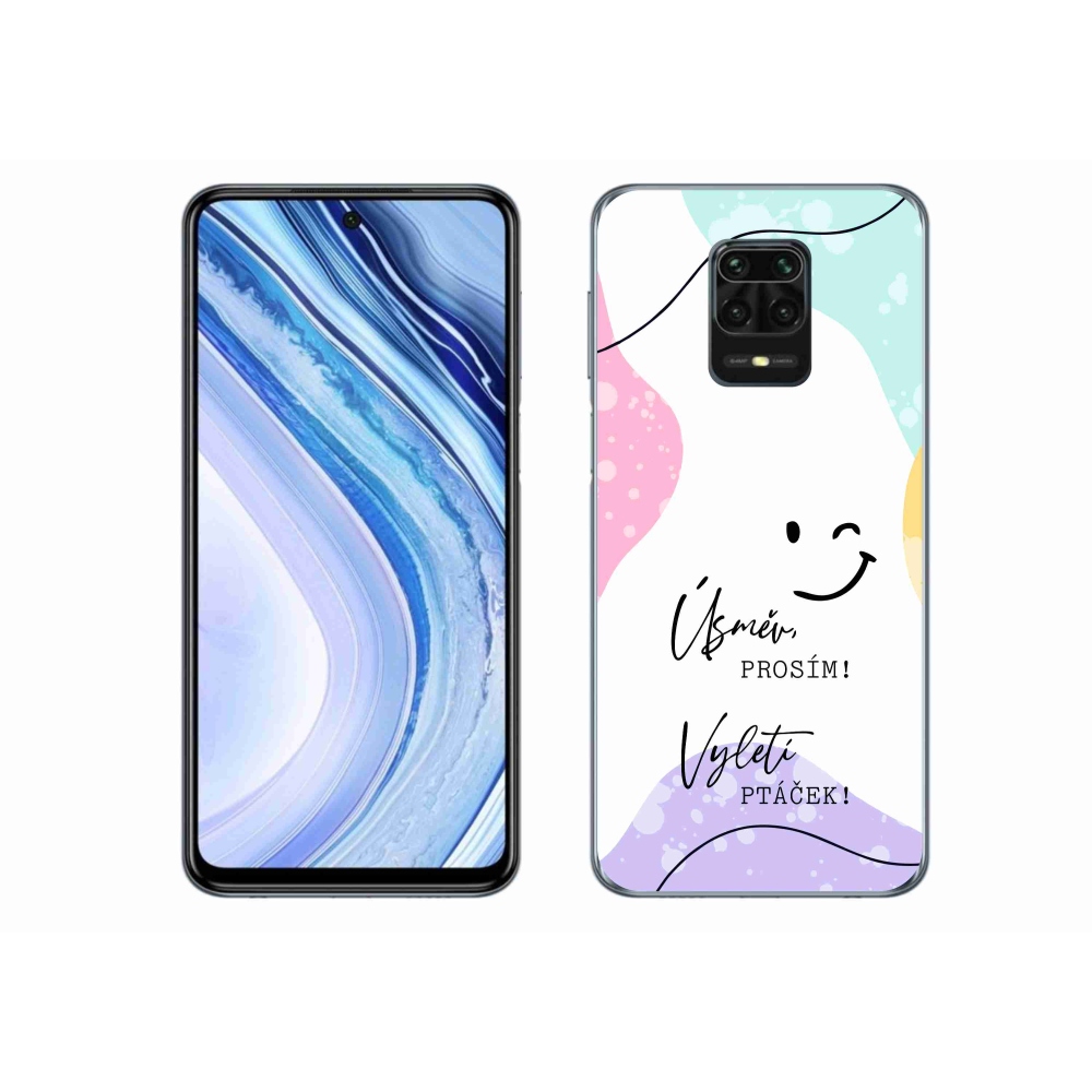 Gélový kryt mmCase na Xiaomi Redmi Note 9 Pro - vtipný text 4 biele pozadie