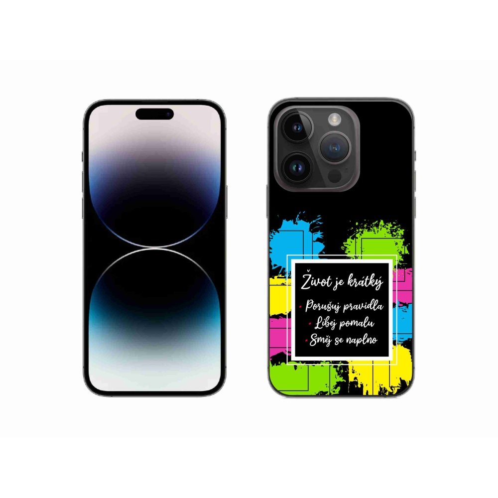 Gélový kryt mmCase na iPhone 14 Pro 6.1 - citát 5 čierne pozadie