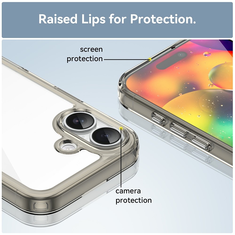 Gélový obal s pevným chrbtom na iPhone 17 - šedý
