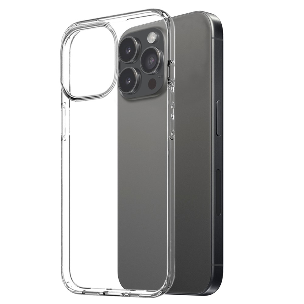 NORTHJO priehľadný gélový obal + tvrdené sklo na iPhone 16 Pro Max - priehľadný