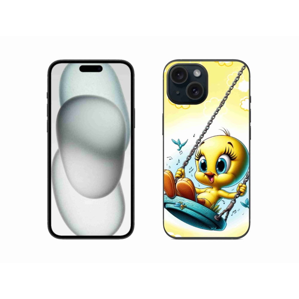 Gélový kryt mmCase na iPhone 15 - tweety