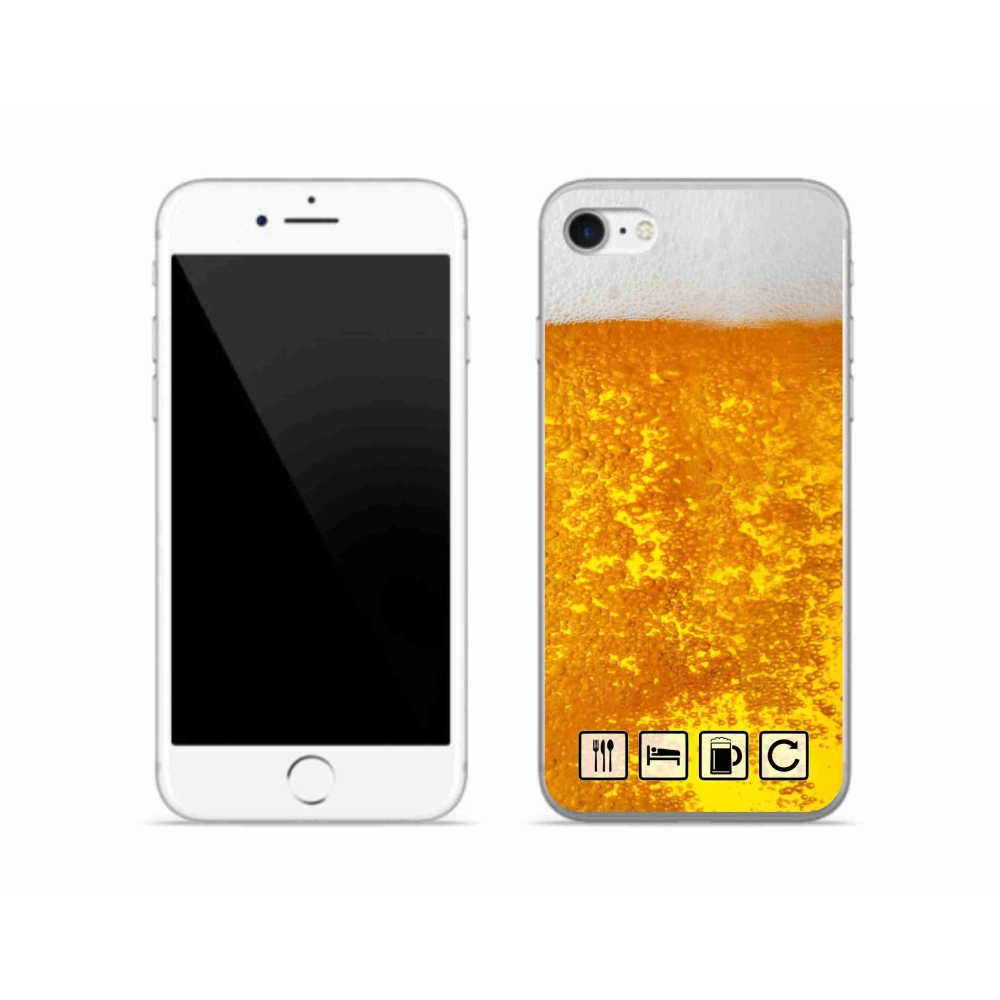 Gélový kryt mmCase na iPhone SE (2022) - pivný motív 3