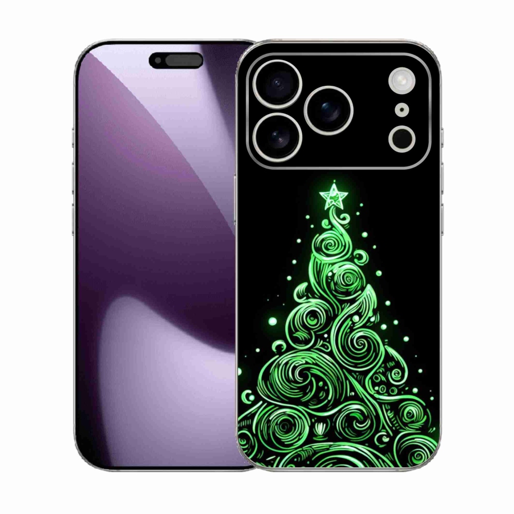 Gélový kryt mmCase na iPhone 17 Pro - neónový vianočný stromček 3