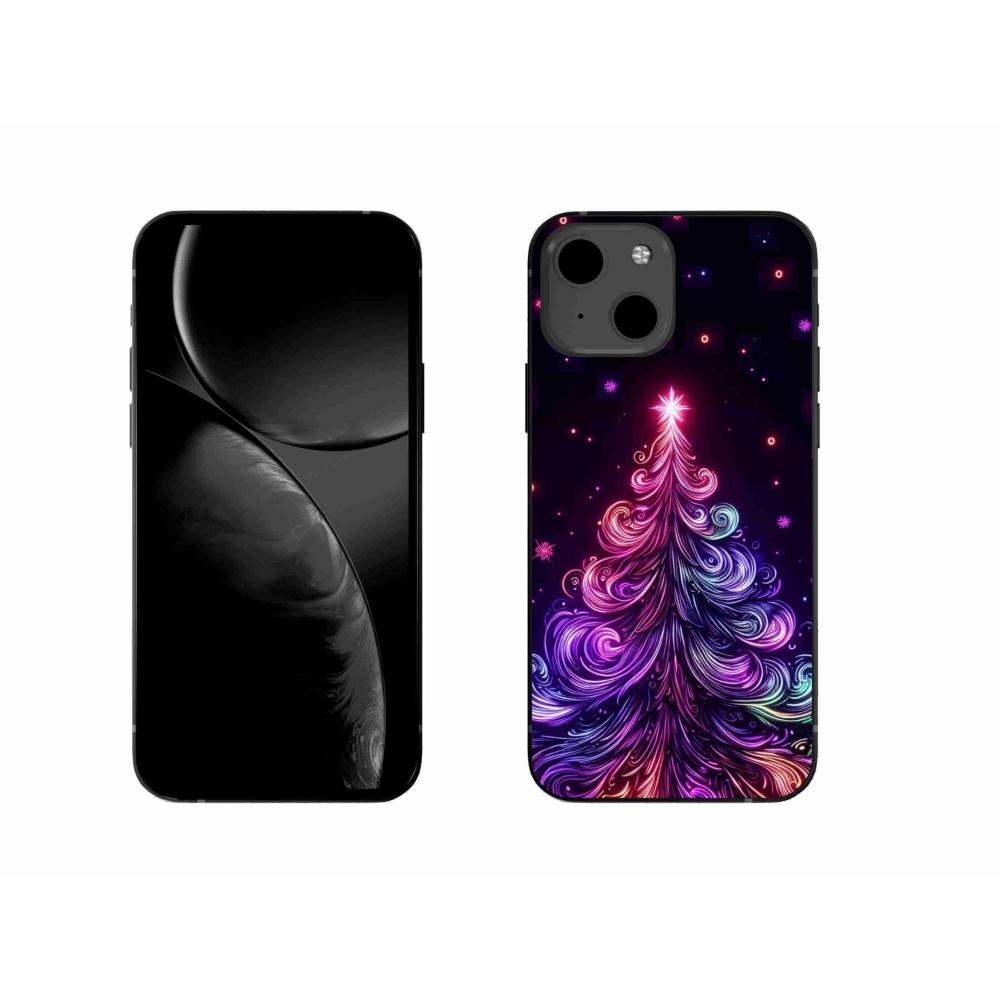 Gélový kryt mmCase na iPhone 13 6.1 - neónový vianočný stromček 1
