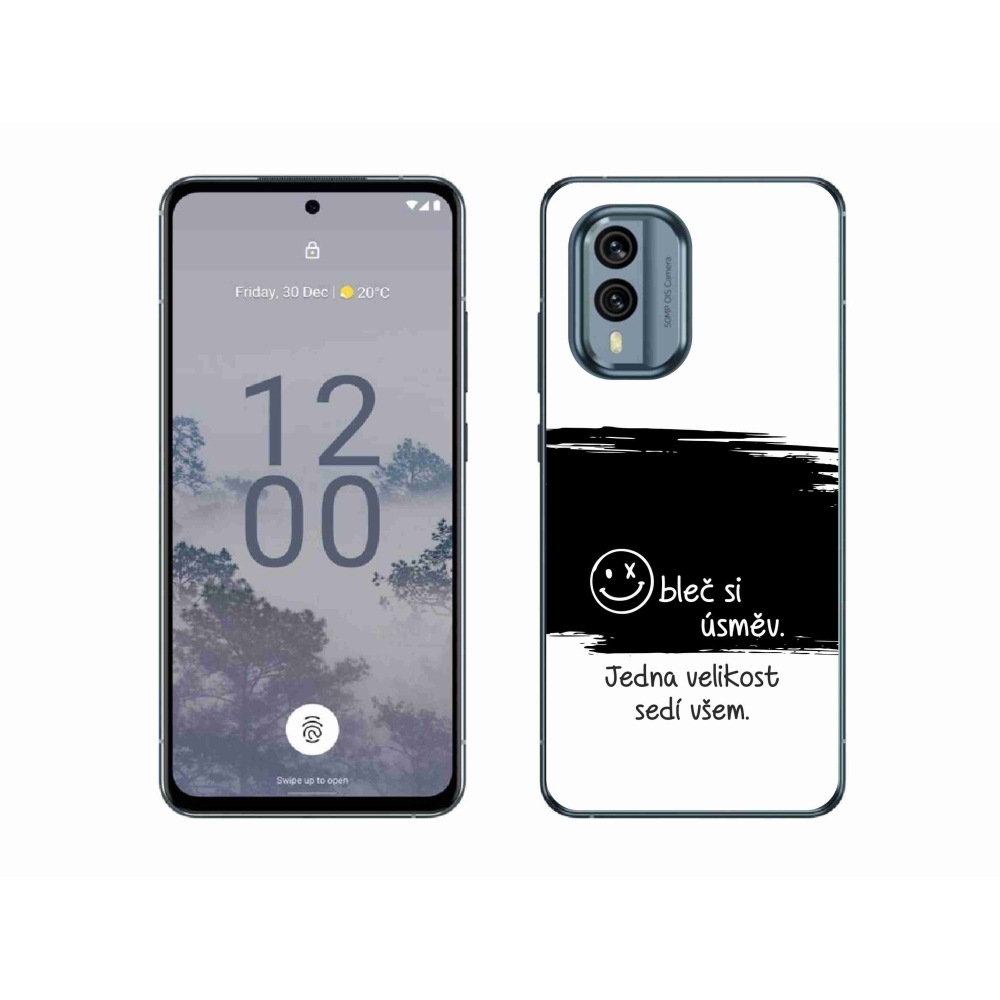 Gélový kryt mmCase na Nokia X30 5G - vtipný text 8 čiernobiele pozadie