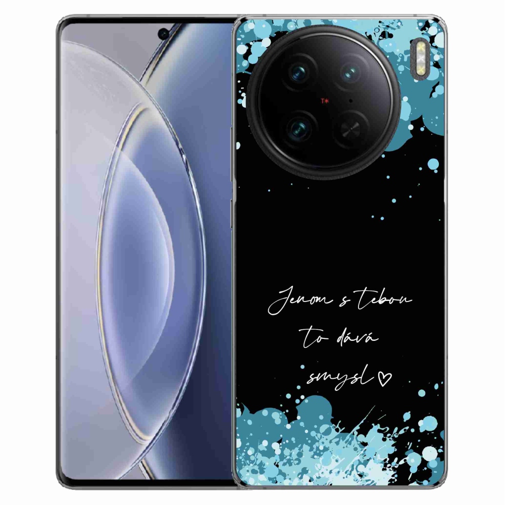 Gélový kryt mmCase na Vivo X90 Pro - zamilovaný text čierne pozadie
