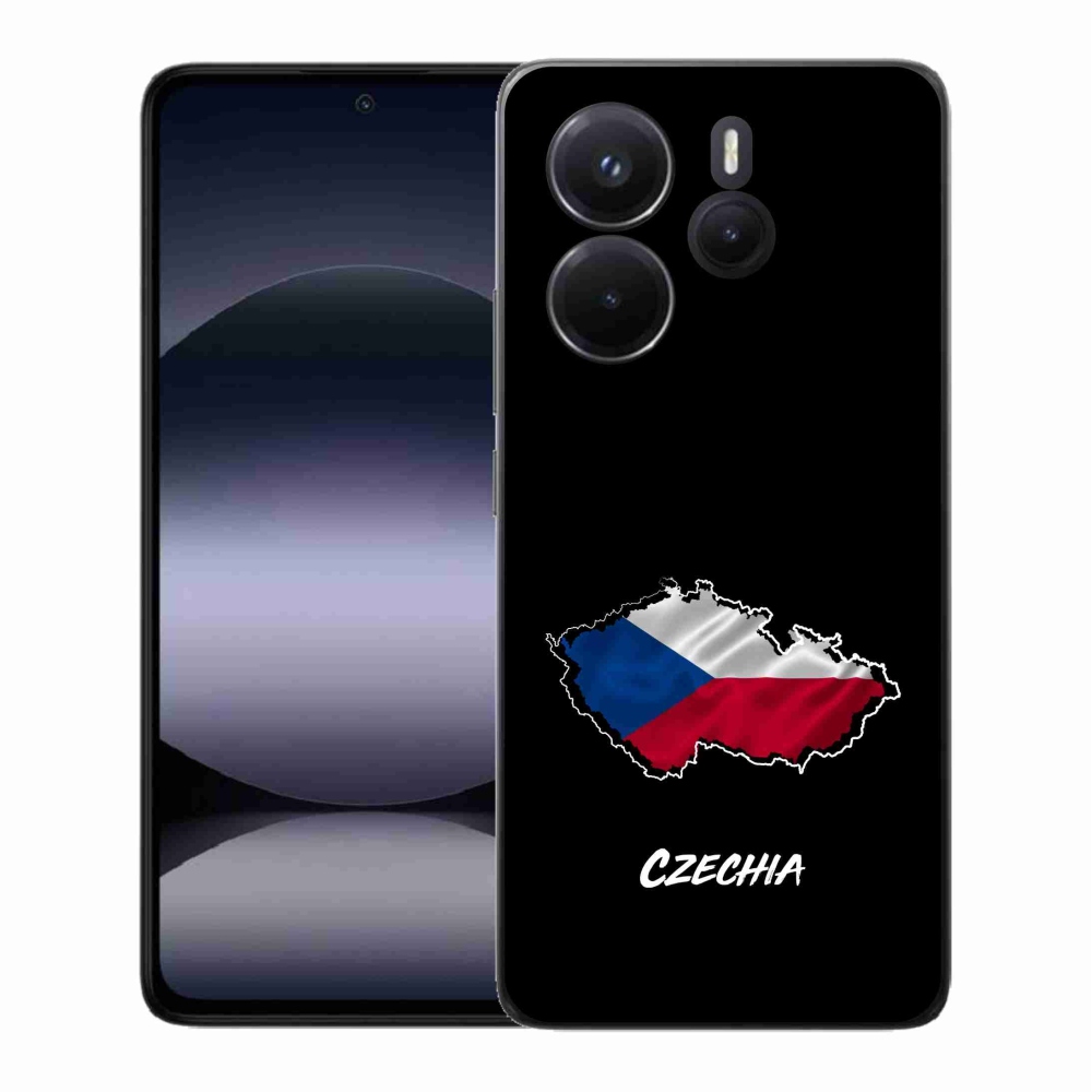 Gélový kryt mmCase na Xiaomi Redmi Note 14 - Czechia čierne pozadie