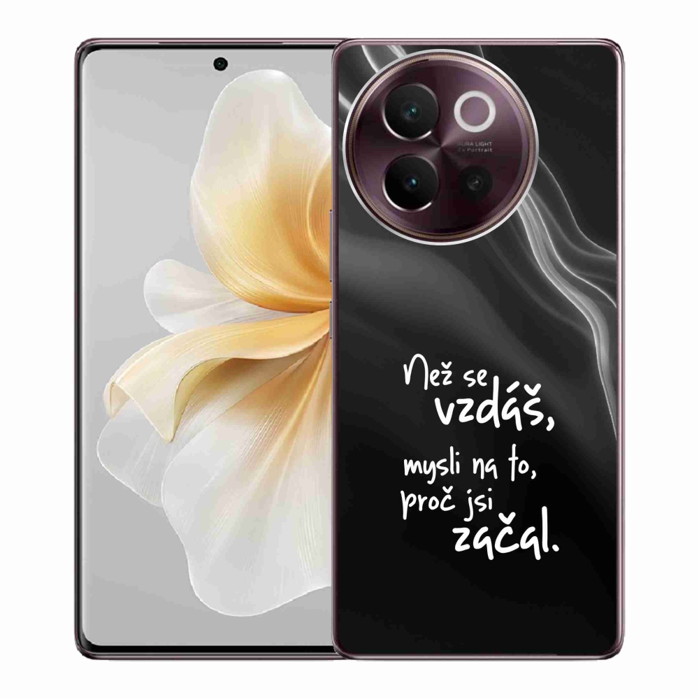 Gélový kryt mmCase na Vivo V40 Lite 5G - citát 2 čierne pozadie