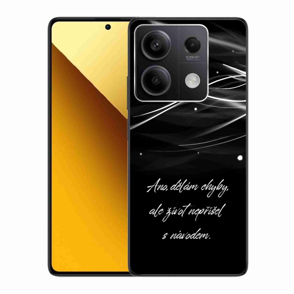 Gélový kryt mmCase na Xiaomi Redmi Note 13 5G - citát čierne pozadie