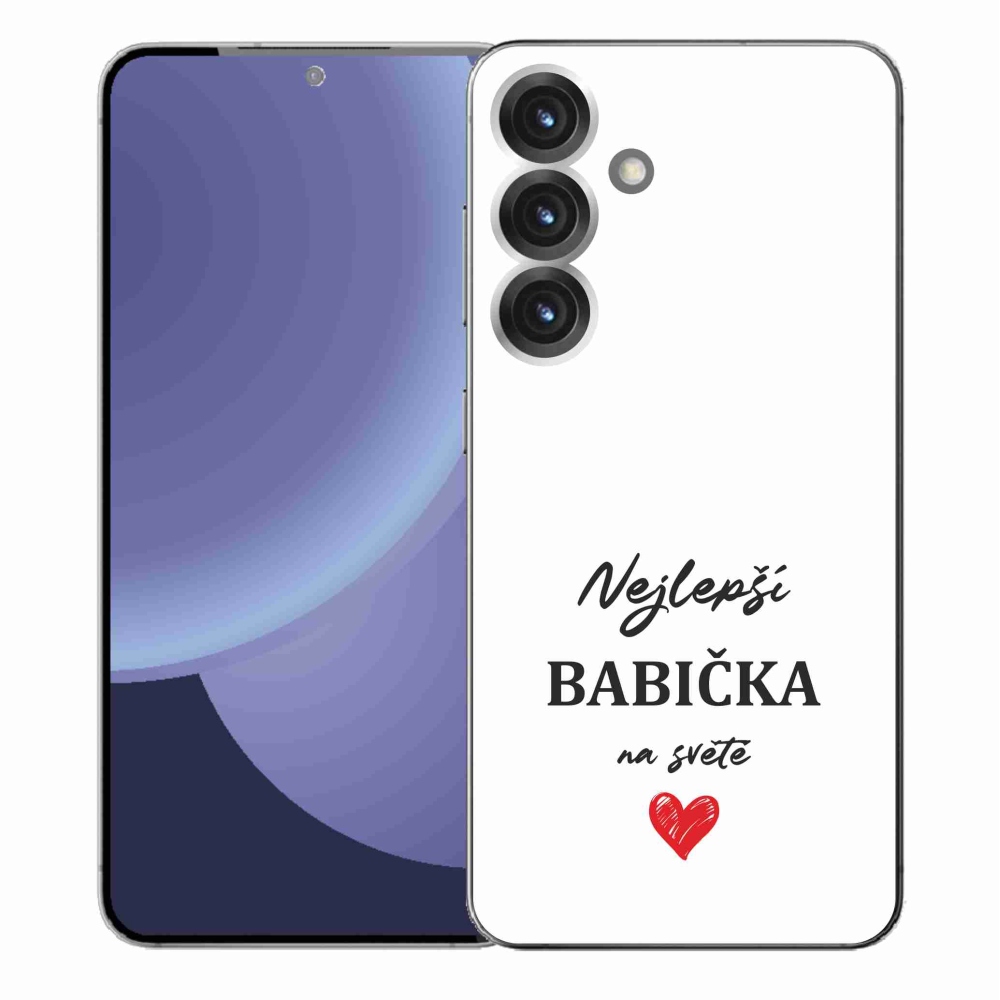 Gélový kryt mmCase na Samsung Galaxy S25+ - najlepšia babička 1 biele pozadie