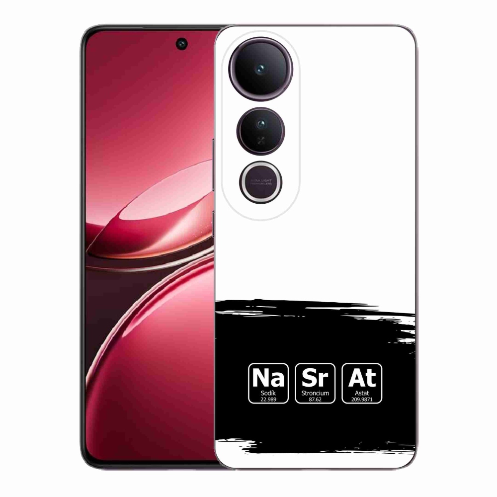 Gélový kryt mmCase na Vivo V50 Lite 4G/5G - chemické prvky čiernobiele pozadie