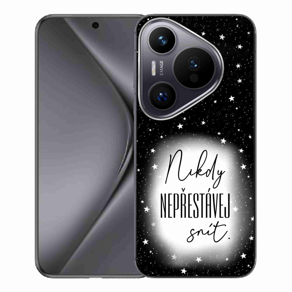 Gélový kryt mmCase na Huawei Pura 70 Pro - citát 1 bieločierne pozadie