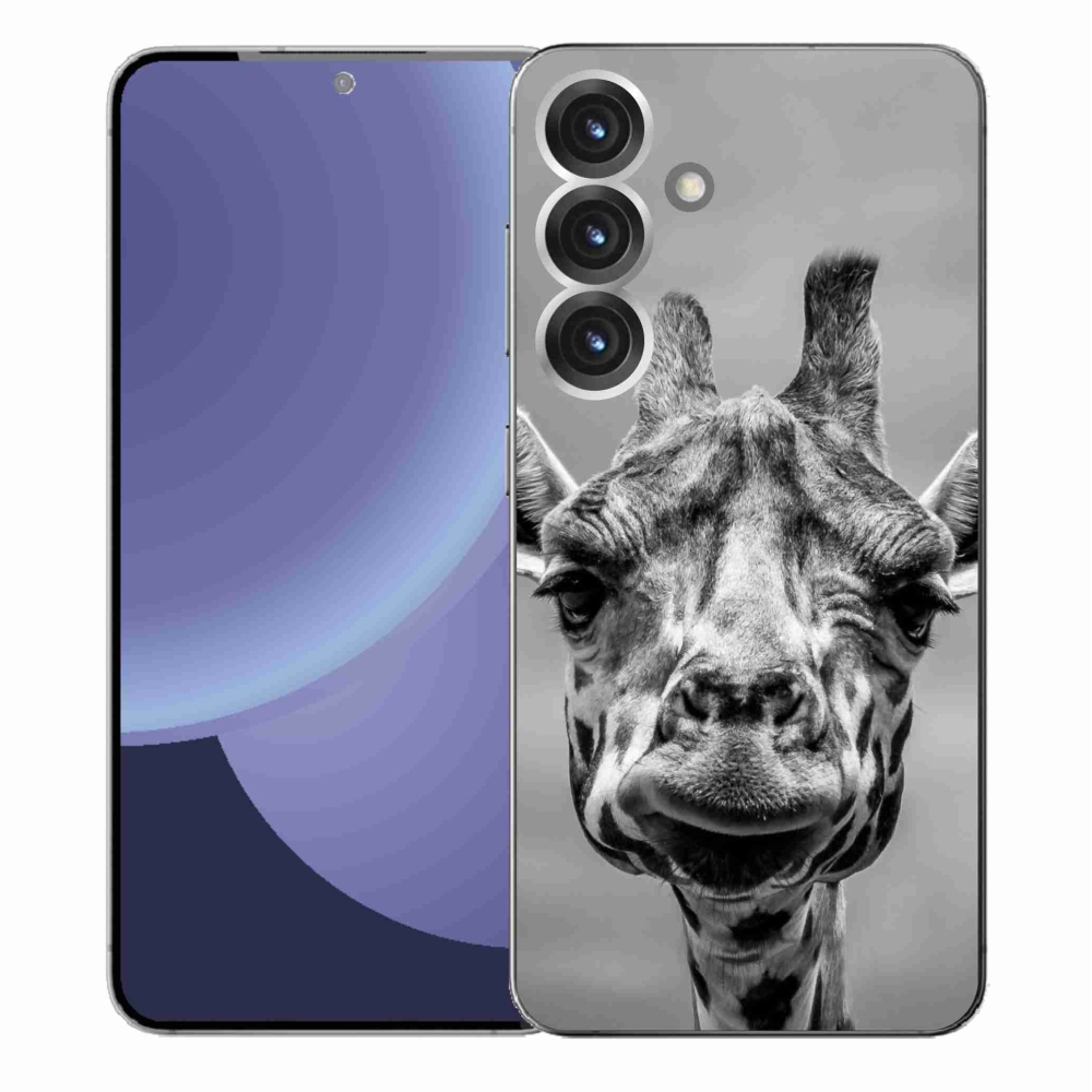Gélový kryt mmCase na Samsung Galaxy S25+ - čiernobiela žirafa
