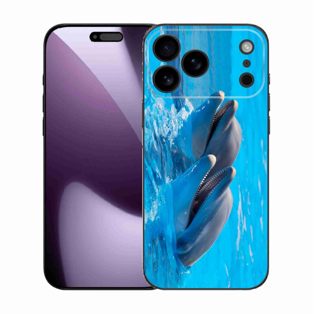 Gélový kryt mmCase na iPhone 17 Pro Max - delfíny