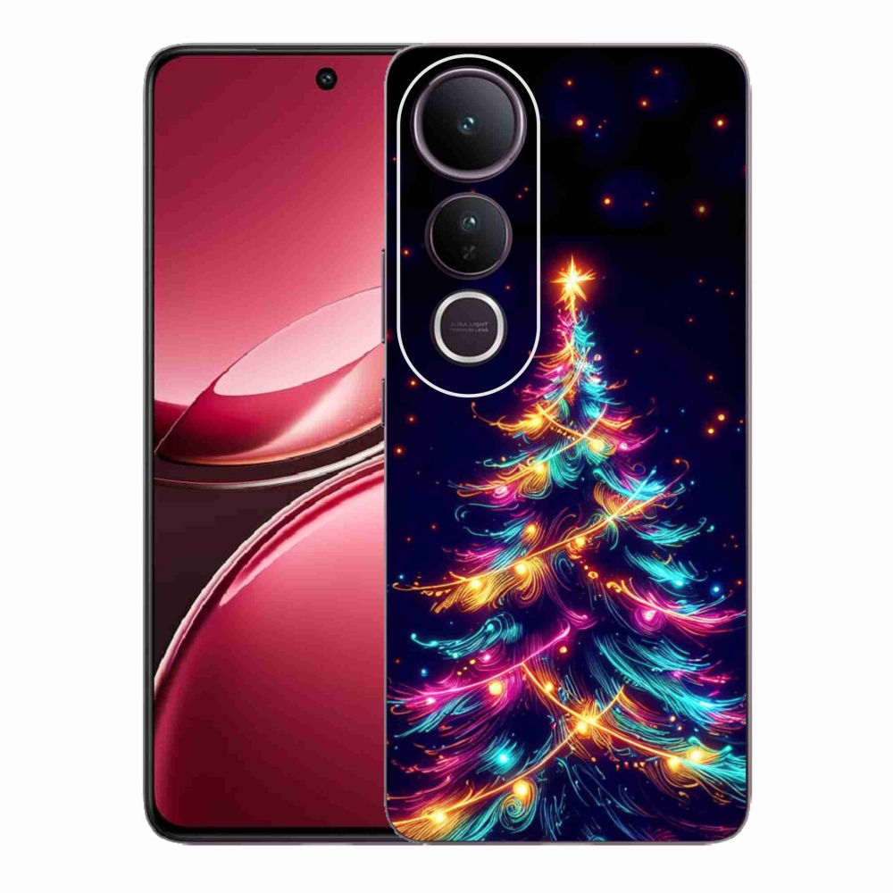 Gélový kryt mmCase na Vivo V50 Lite 4G/5G - neónový vianočný stromček
