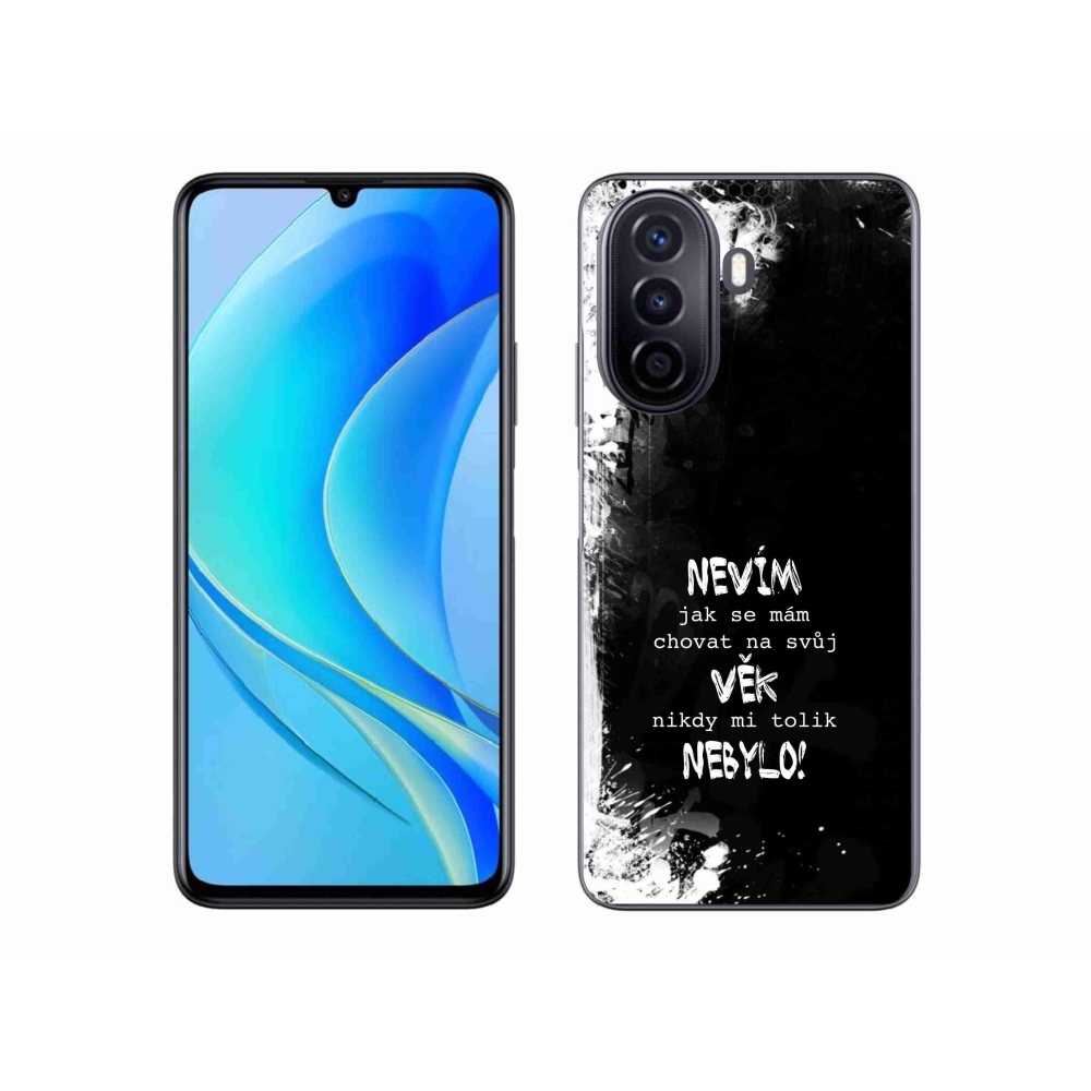 Gélový kryt mmCase na Huawei Nova Y70 - vtipný text 14 čierne pozadie