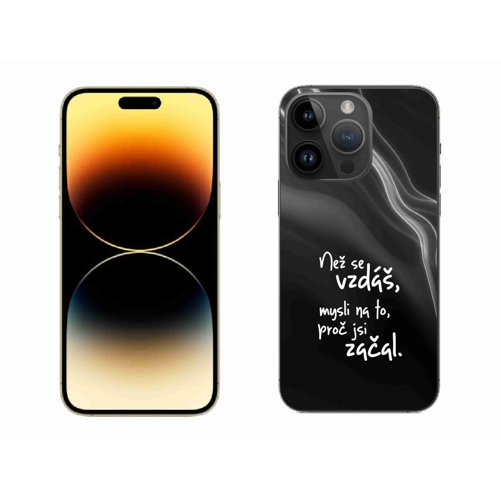 Gélový kryt mmCase na iPhone 14 Pro Max 6.7 - citát 2 čierne pozadie