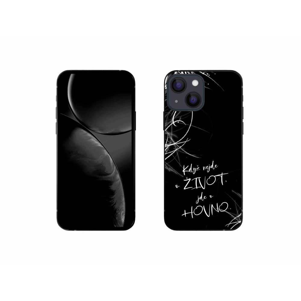 Gélový kryt mmCase na iPhone 13 mini 5.4 - vtipný text 16 čierne pozadie