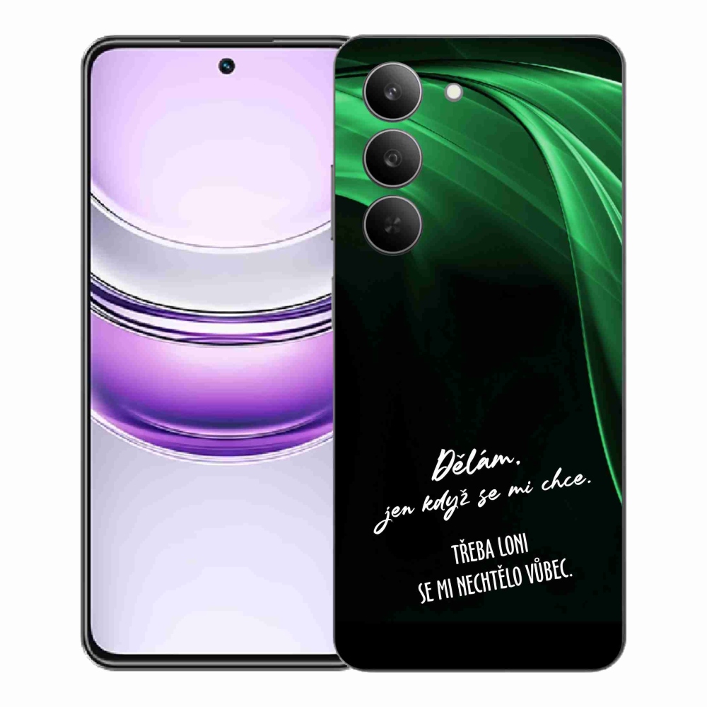 Gélový kryt mmCase na Realme 14x 5G - vtipný text 12 čierne pozadie