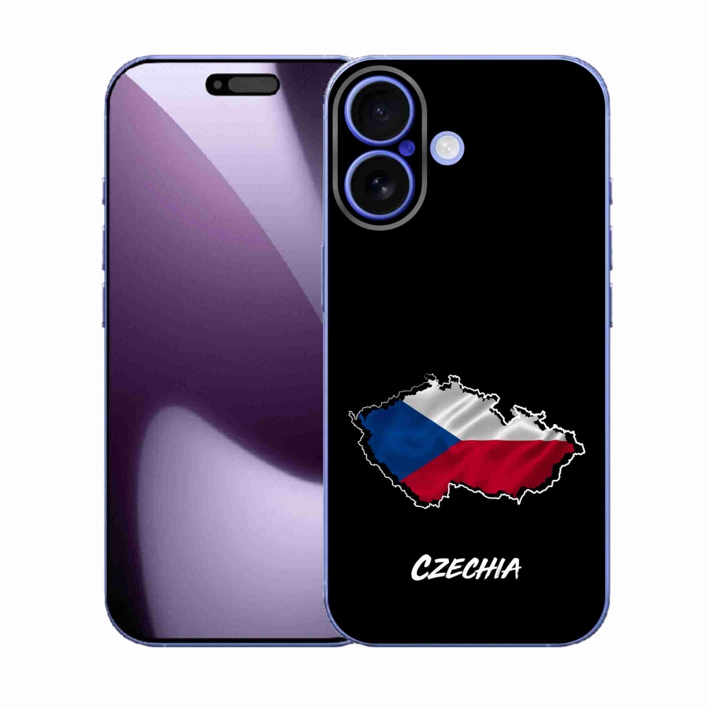 Gélový kryt mmCase na iPhone 17 - Czechia čierne pozadie