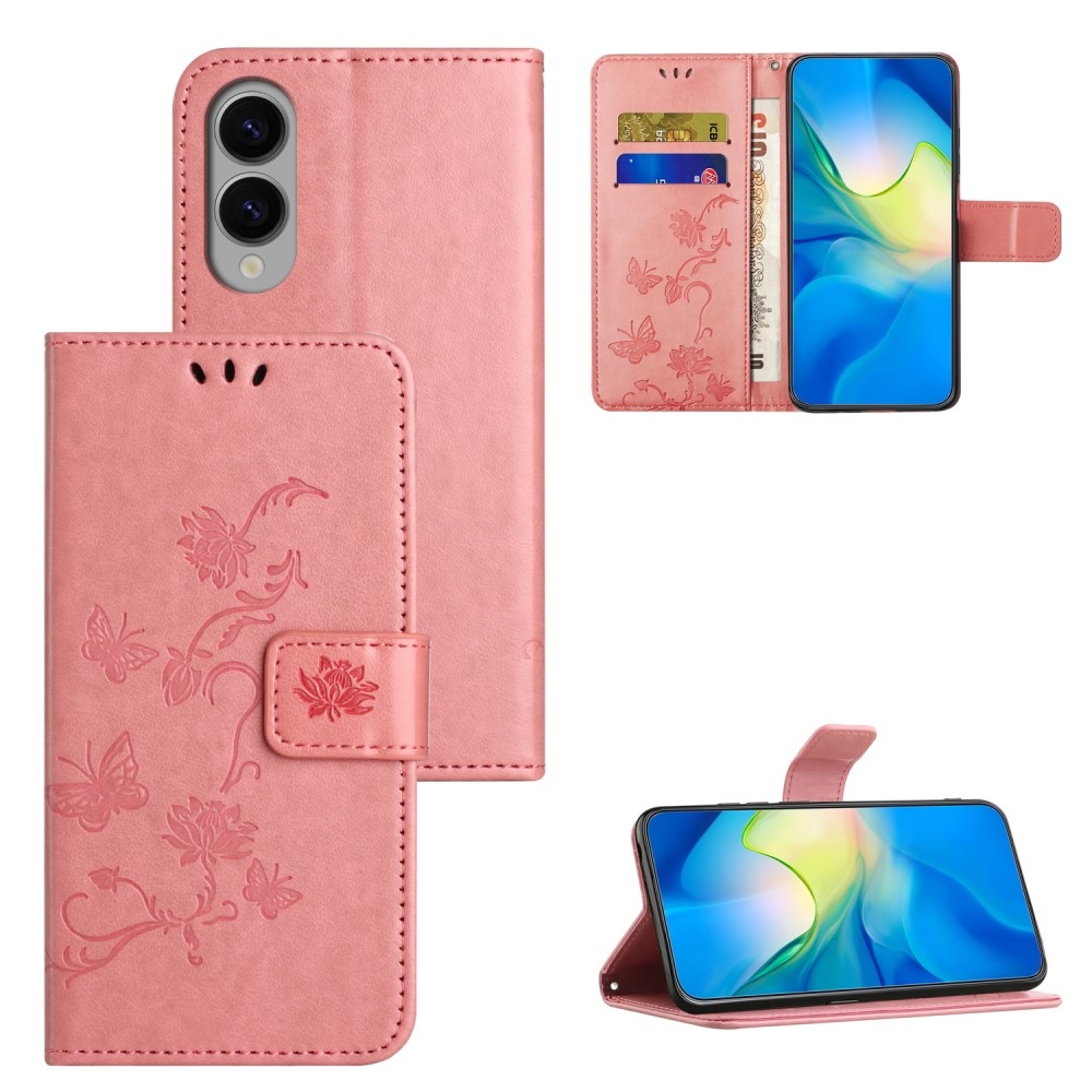 Flower knižkové púzdro na Samsung Galaxy S25 Edge - ružové