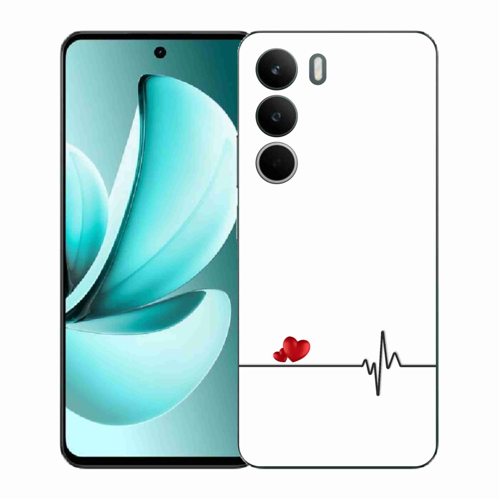 Gélový kryt mmCase na Realme C71 - srdce a tep biele pozadie
