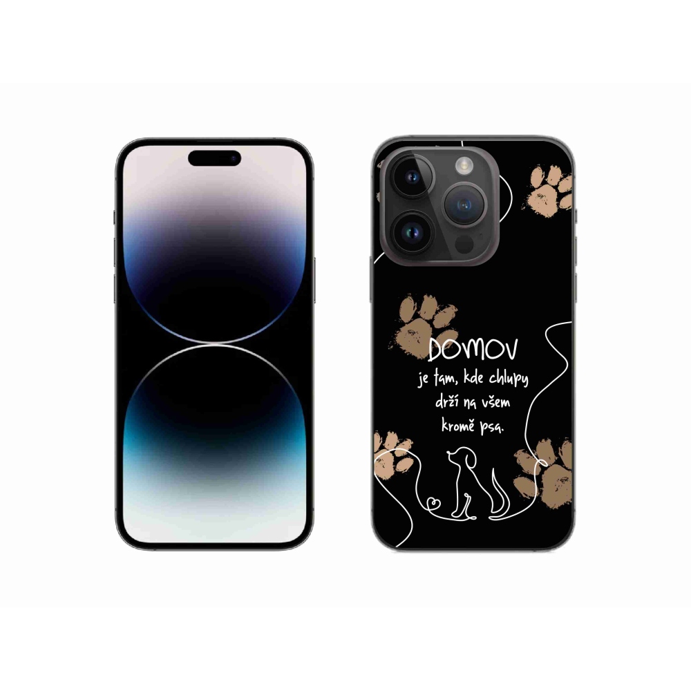 Gélový kryt mmCase na iPhone 14 Pro 6.1 - psí motív čierne pozadie