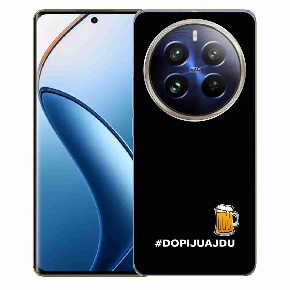 Gélový kryt mmCase na Realme 12 Pro 5G/12 Pro+ 5G - pivný motív 1 čierne pozadie