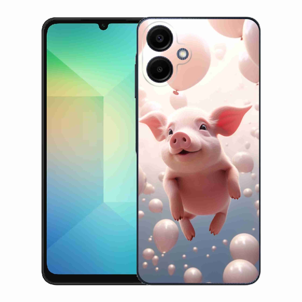 Gélový kryt mmCase na Samsung Galaxy A06 4G - prasiatko s balónikmi