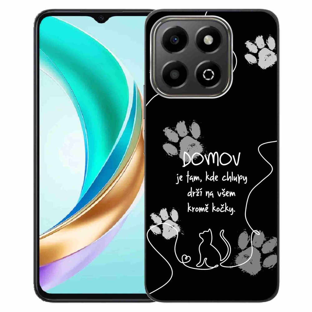 Gélový kryt mmCase na Honor X6b - mačacie motív čierne pozadie